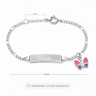 Preview: Armbändchen Baby Silber Schmetterling