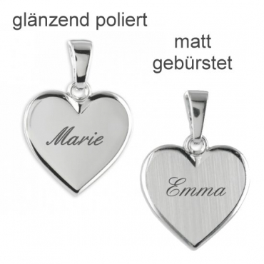 Herzanhänger graviert mit Name