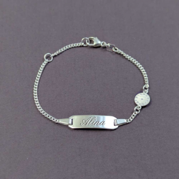 Süßes Kinderarmband mit Taufuhr/Geburtsuhr, inkl. 2-fache Gravur - 1