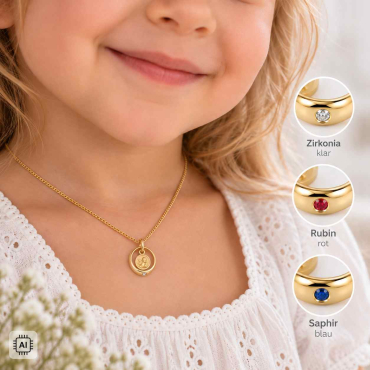 Preview: Schutzengel Taufring Gold mit Gravur