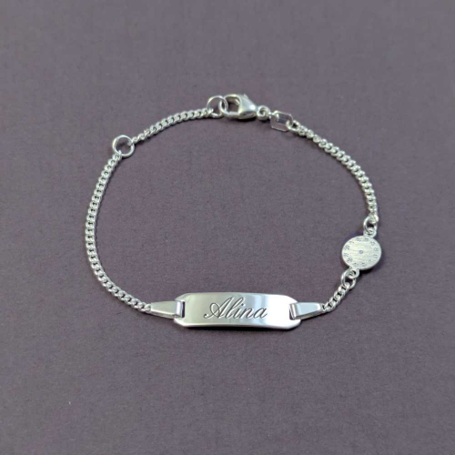 Süßes Kinderarmband mit Taufuhr/Geburtsuhr, inkl. 2-fache Gravur - 1