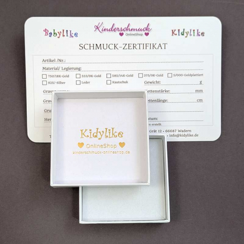 Kinderkette Gold Panzer mit Etui
