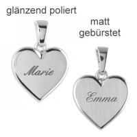 Herzanhänger graviert mit Name