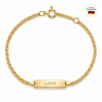 Baby-Armband Echt Gold S-Panzer mit Gravur